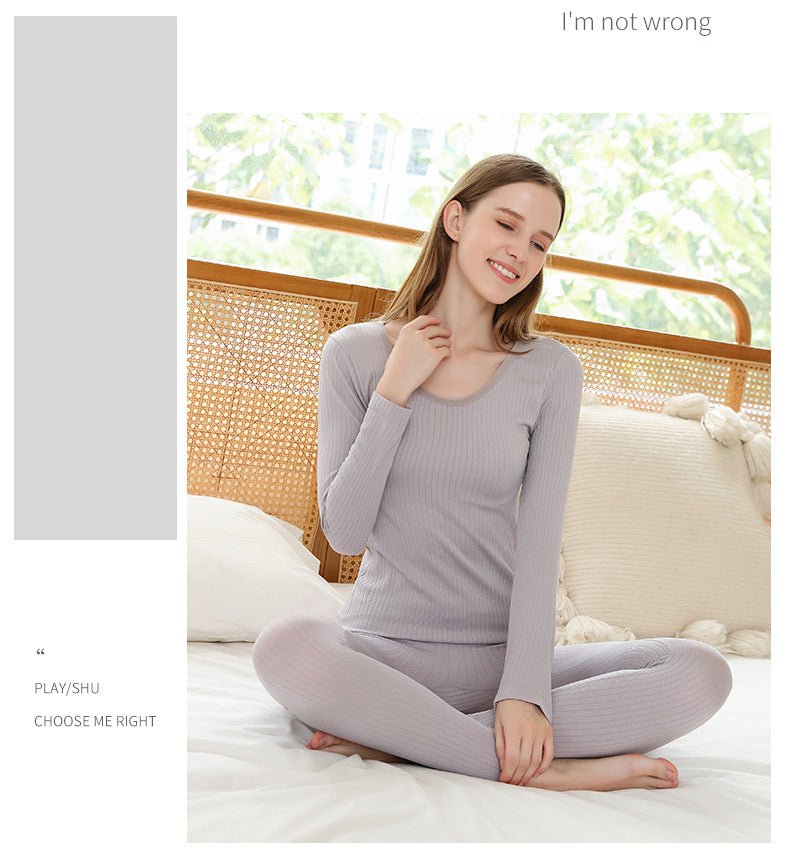 Conjunto de ropa interior térmica moldeadora para mujer, cálido para el invierno