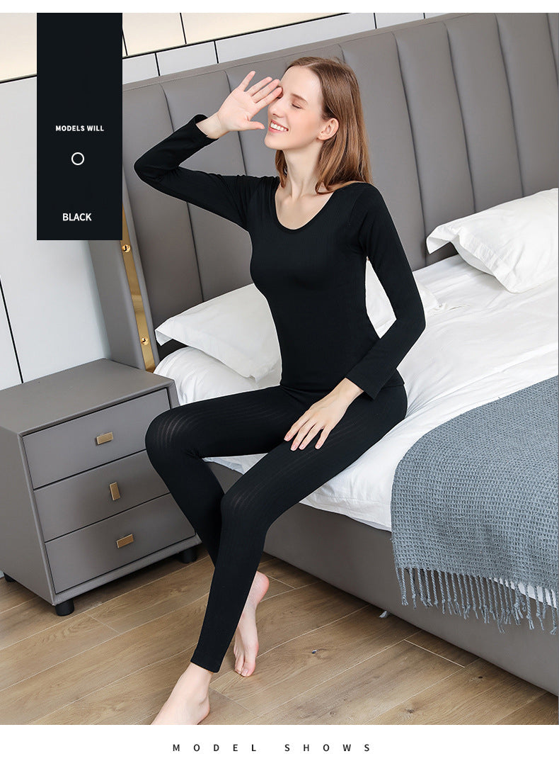 Conjunto de ropa interior térmica moldeadora para mujer, cálido para el invierno