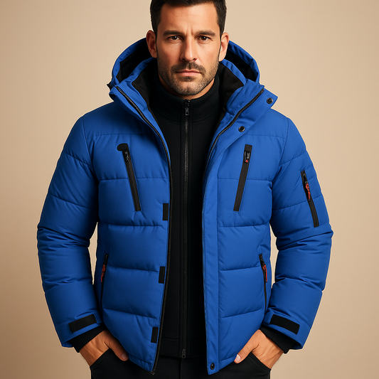 Veste hiver homme robuste épaisse fermeture éclair isolante