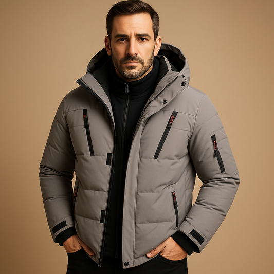 Veste hiver homme robuste épaisse fermeture éclair isolante