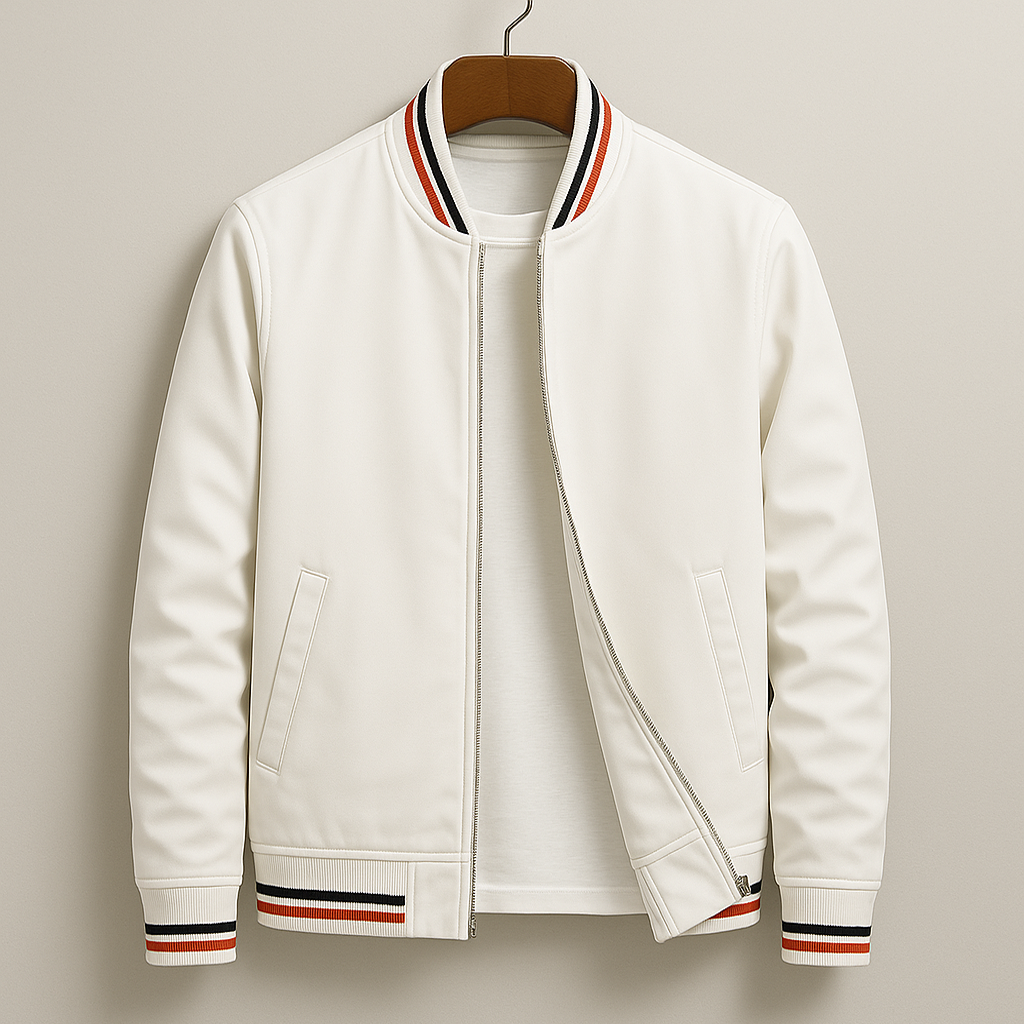 Blouson Bombardier Bords Côtelés Rayés pour Homme